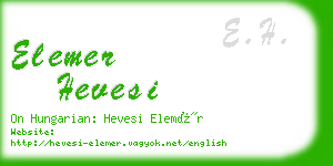 elemer hevesi business card